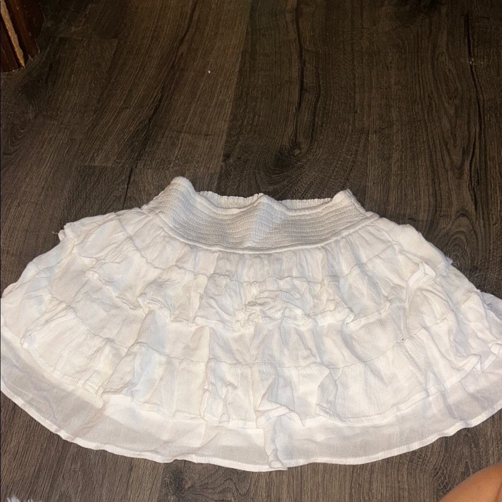 Hollister Cream Ruffled Mini Skirt